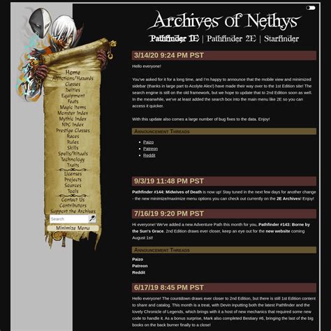 archive of nethys 1e